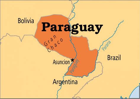 Paraguay capital map - Capital of Paraguay map (South America - Americas)