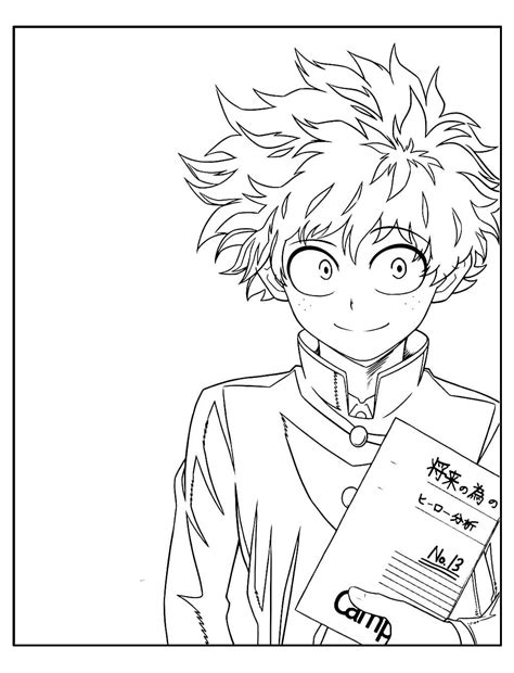 Izuku Midoriya Deku Coloring Pages Ausmalbilder Anime Figuren Anime Bilder