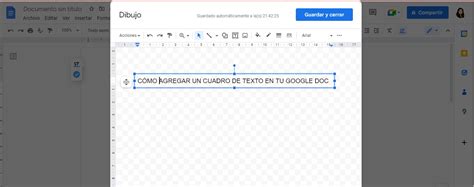 Cómo insertar un cuadro de texto en Google Docs