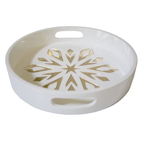 Round White Serving Tray | Lux Furniture Rentals