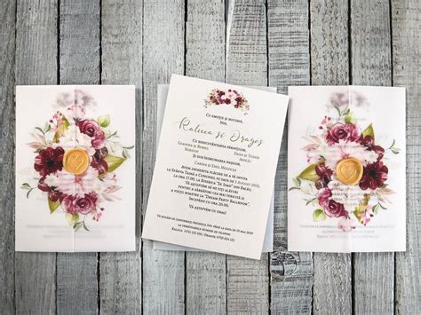 Invitatie Invelita In Calc Printat Si Sigiliu Chic Weddy