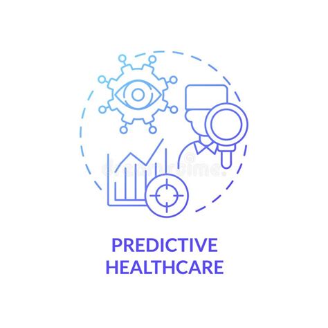 Predictive Healthcare Blue Gradient Concept Icon Stock Vector