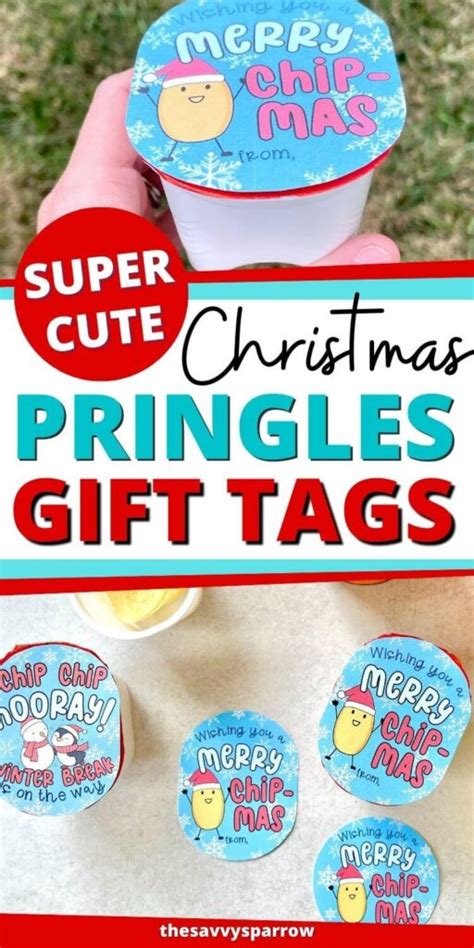 Pringles Christmas Gifts for Kids with Printable Chip Gift Tags