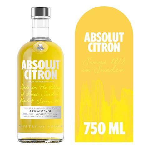 Absolut Vodka Citron Lemon Flavored 40° Botella 750 Cc