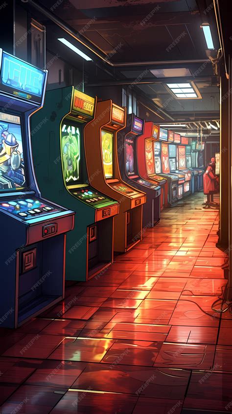 Premium AI Image | retro arcade game room