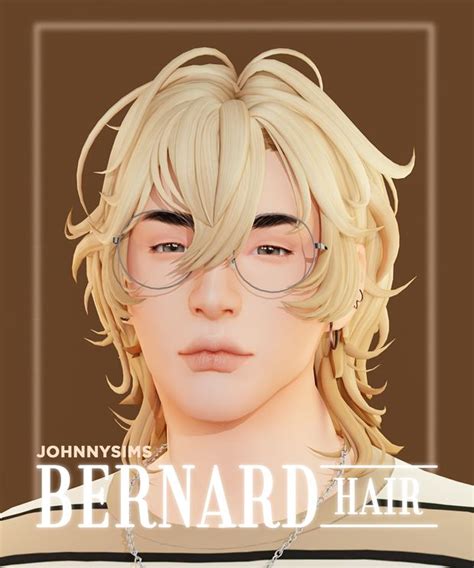 Bernard Hair JohnnySims In 2024 Sims Hair Sims 4 Hair Male Sims 4