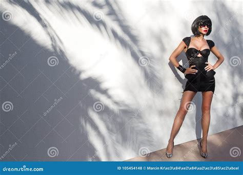 Portrait Beautiful Phenomenal Stunning Brunette Model Woman With Perfect Face Wearing A