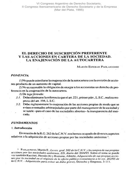 EL DERECHO DE SUSCRIPCIÓN PREFERENTE Y LAS