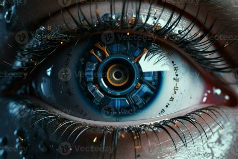 AI generated Detailed Human eye in robot. Generate Ai 36136093 Stock ...