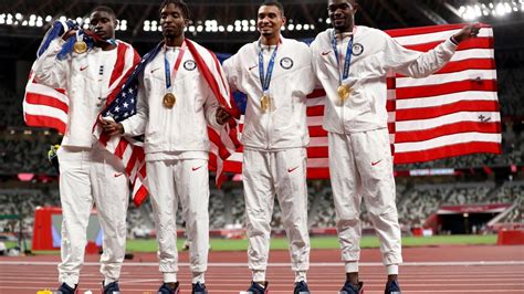 U S Mens 4x400m Relay Wins First Gold Medal At Tokyo Olympics Nbc