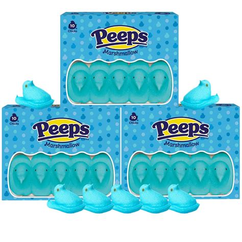 Blue Marshmallow Peeps Classic Candy Chicks Sugary Treat For Any Occasion 30 Total Pieces 3