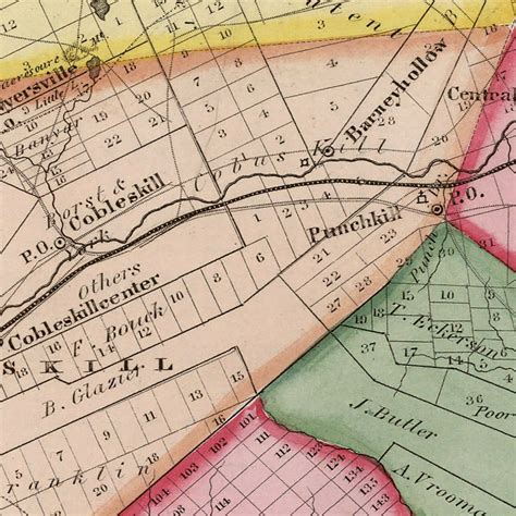 Vintage Map Of Schoharie County New York By Ted S Vintage Art