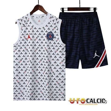 Personalizzare Canotta Allenamento Pantaloncini Jordan Psg Bianco