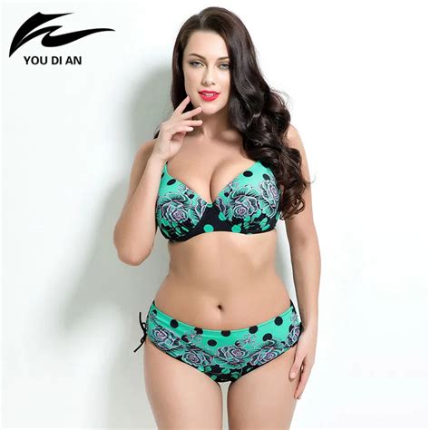 Sexy Printed Plus Size Bikini Set Women Bathing Suit Push Up Biquini