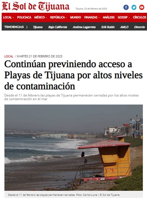 Contin An Previniendo Acceso A Playas De Tijuana Por Altos Niveles De