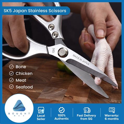 Sk Japanese Steel Kitchen Scissors For Meat Chicken Fish Cutting