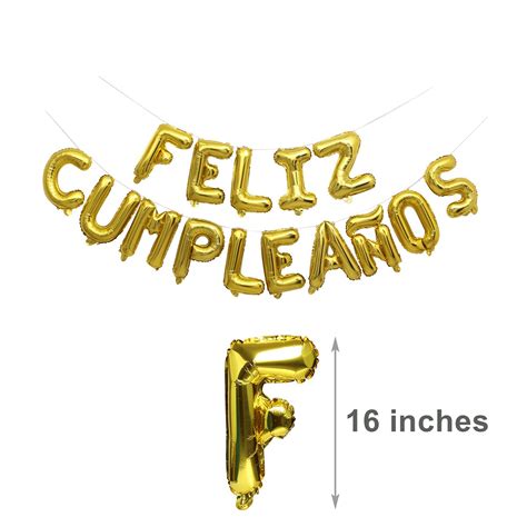 Buy Feliz Cumpleanos Gold Glitter Banner Inch Size Letters Spanish