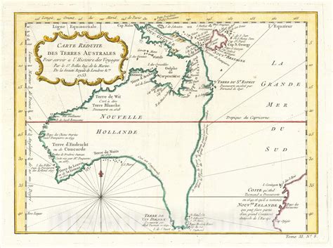 Amazon Historic Map Carte Reduite Des Terres Australes 1753