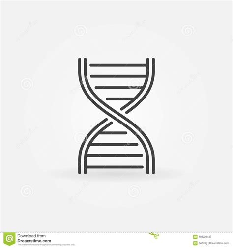 Icono Del Esquema Del Vector Del Filamento De La DNA Ilustración del