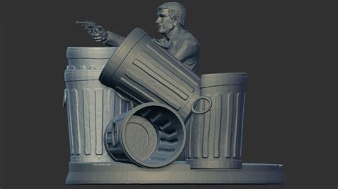 Obj File Leslie Nielsen Frank Drebin The Naked Gun Shooting Scene D Printing Design To