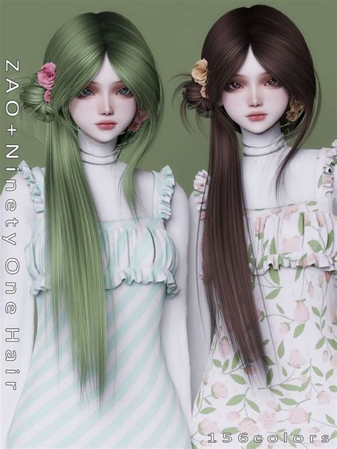 Zao Ninety One Hair Zao In One Hair Natural Gray Hair Sims