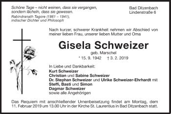 Traueranzeigen Von Gisela Schweizer S Dwest Presse Trauer