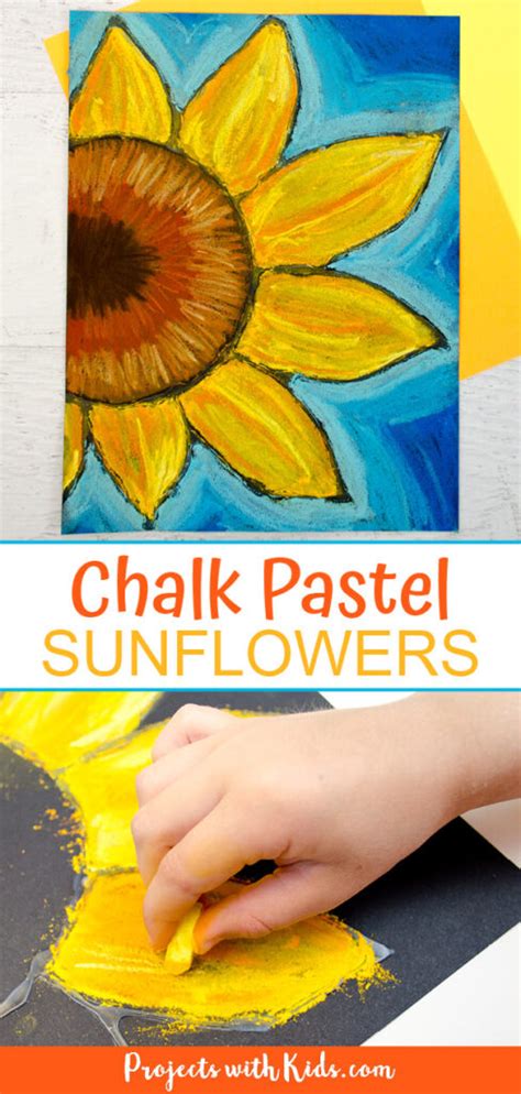 Beautiful Chalk Pastel Sunflowers Art Project For Kids Projects