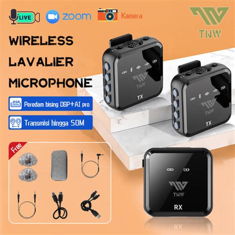 Jual Tnw Wireless Lavalier Mikrofon Lapel Mic Camera Microphone Clip On