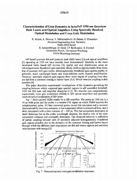 Characterization Of Gain Dynamics In InAs InP 1550 Nm Quantum Dash