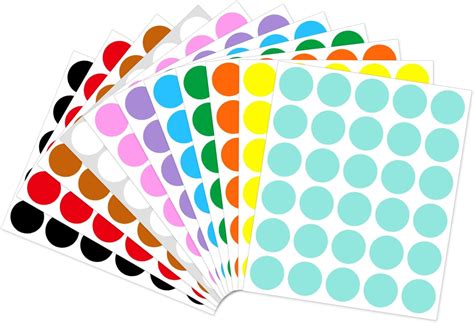 Amazon Yeachlaing 1 Round Colored Dot Stickers Labels 11