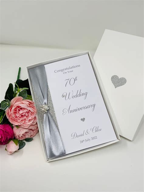 70th Wedding Anniversary Card Platinum 70 Year Seventieth Anniversary