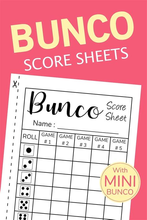 Buy Bunco Score Sheets Bunco Score Sheets With MINI BUNCO Pads