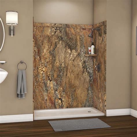 Flexstone Royale Crema Bordeaux Panel Kit Shower Wall Surround Common 60 In X 36 In Actual