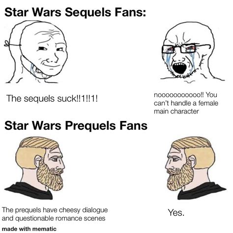 Virgin Sequels Vs Chad Prequels Rprequelmemes Prequel Memes