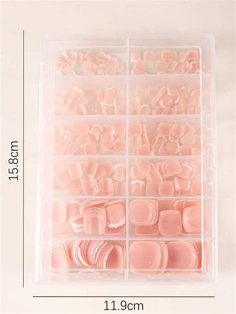 Pcs Press On Toenails Short Square Fake Toe Nails French Tips Nude Pink Artificial Full