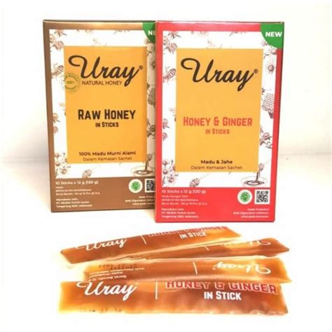 Jual Madu Uray Stick 1 Sachet Original Ginger Raw Honey Natural