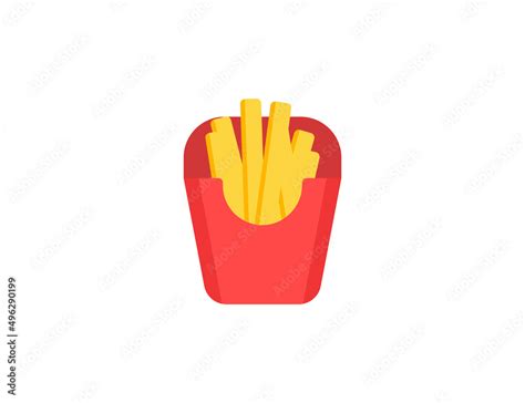 French Fries Vector Flat Emoticon Isolated French Fries Emoji Illustration French Fries Icon