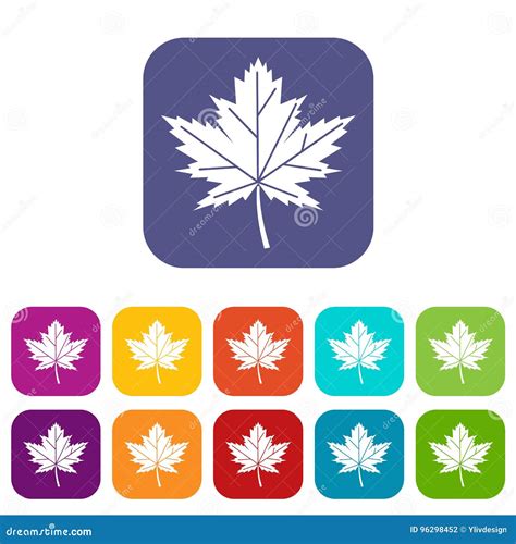 Maple Leaf Icons Set Stock Vector Illustration Of Autumnal 96298452