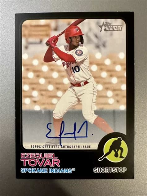 2022 TOPPS HERITAGE Minor League Ezequiel Tovar 01 50 Noir Recrue Auto