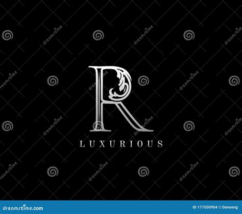 Prata Inicial Ou Letra Luxuosa A Beleza Luxuosa Floresce O Logotipo Do