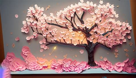 Premium AI Image | Cherry blossom tree painting by me