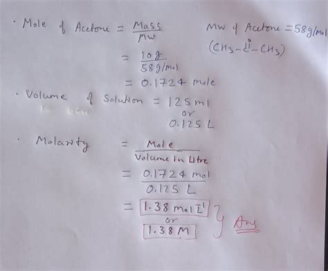 Solved What S The Molarity Of A Solution Prepared By Dissolving 10 G