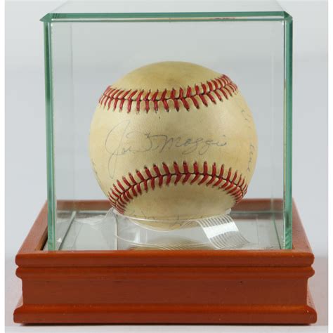 Hall Of Famers OAL Baseball Signed By 10 With Joe DiMaggio Willie