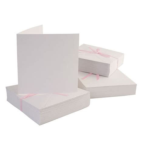 Anitas 100 X Square 13 5cm Plain White Greetings Card Blanks