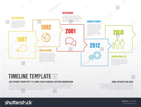 Vector Infographic Timeline Template Made Thin Stock Vector Royalty