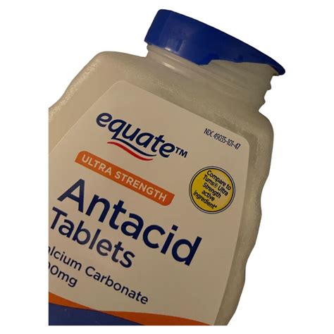 Equate Ultra Strength Antacid Chewable Peppermint Tablets 1000 Mg 160