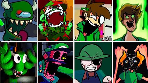 All Green Fnf Characters Vs Boyfriend Friday Night Funkin Youtube