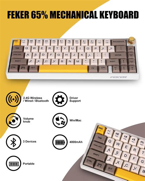 FEKER IK VIA Wireless Mode Hot Swap Mechanical Keyboard RGB Matcha Switch RGB Knob