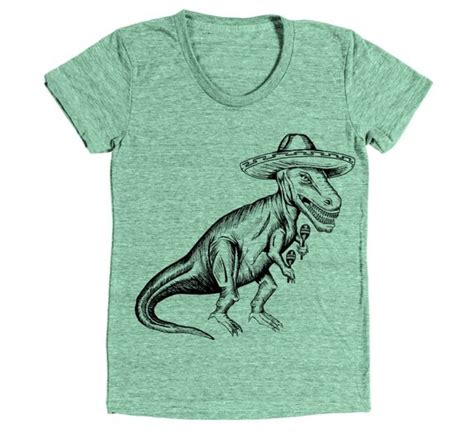 Womens T Rex Shirt Funny T Rex Wearing Sombrero Mexican