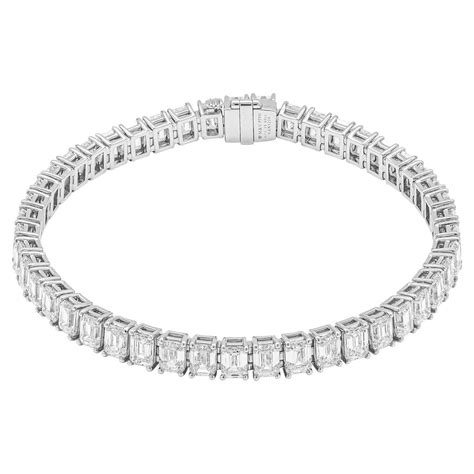 Gia Certified Carat Emerald Cut Diamond And Platinum Tennis